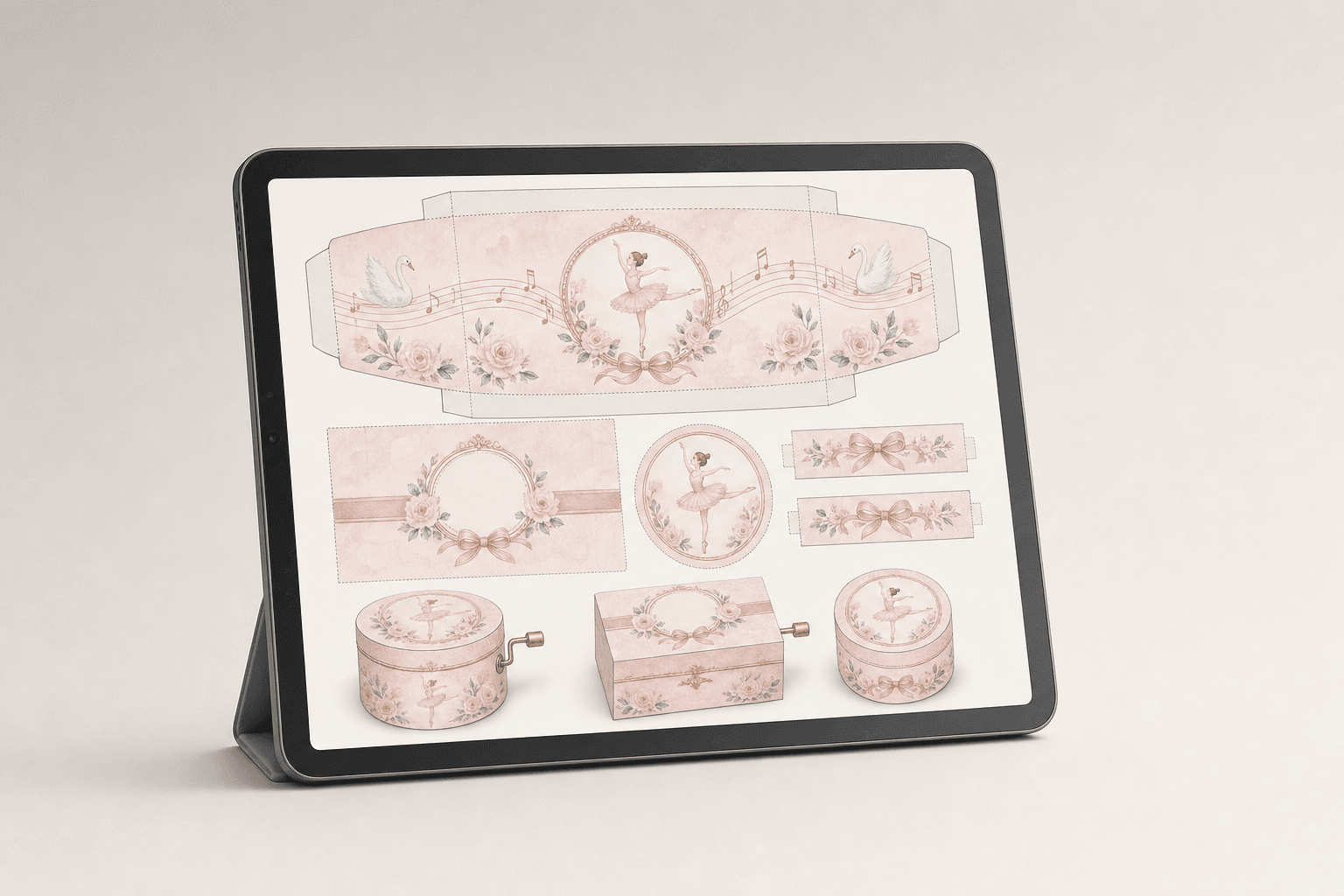 Ballet Music-Box Printable Wraps