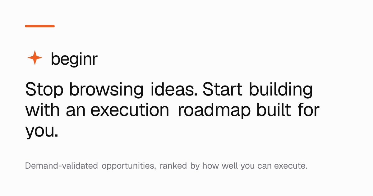 Business Ideas With Execution Roadmaps · beginr